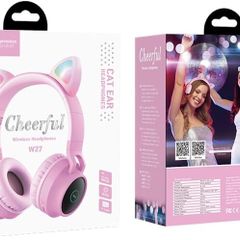 Hoco W27 - Fones Cat Ear Bluetooth Headphones, Bluetooth V5.0, Use Time: Up To 5 Hours, Standby Time: Up To 200 Hours, Support TF Card And AUX Mode, Compatible Mobile Phones And Tablets - Pink