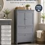Bathroom cabinet with 2 doors and 2 drawers white Image 6