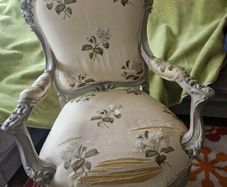 Beautifully carved chair requiring reupholstering