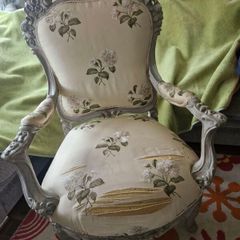Beautifully carved chair requiring reupholstering