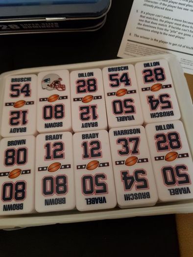 Collectors tin New England patriots super sized dominoes game