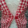 Cute Red and White Gingham check blazer size 8 Image 7