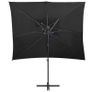 Cantilever Umbrella with Double Top Black 250x250 cm Image 3
