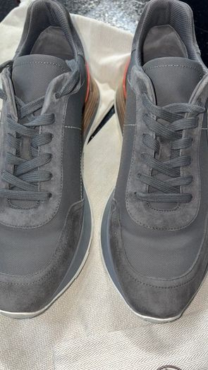Authentic Hermes MensGrey Suede Fabric Trainers