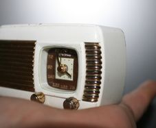 Vintage Wm Widdop miniature  radio alarm clock