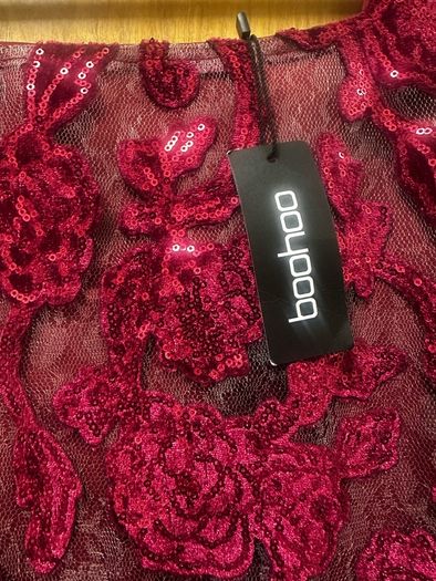 Brand new with tags Boohoo sparkly red mini dress