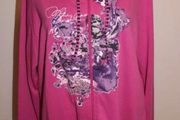 Pink zipped lovely long line jumper size UK18/20 EU46/48 Postage included