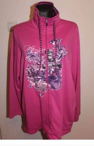 Pink zipped lovely long line jumper size UK18/20 EU46/48 Postage included