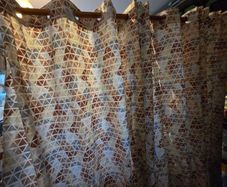 Harry Corry Geometric Lined Eyelet Curtains 2 Matching Pairs