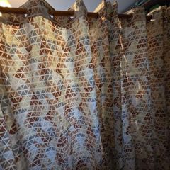 Harry Corry Geometric Lined Eyelet Curtains 2 Matching Pairs