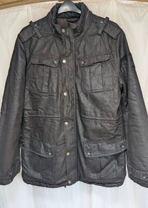 Pepe Jeans Jackdaw Jacket Olive Mens L Coated Utility Field Coat Padded