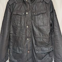 Pepe Jeans Jackdaw Jacket Olive Mens L Coated Utility Field Coat Padded