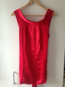 'Only' red satin/cotton top