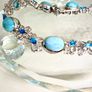 Silver bracelet Larimar & Neon Apatite Cluster Bracelet Image 7