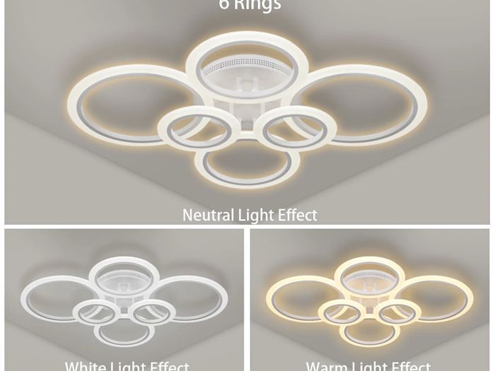 Modern LED Ceiling Lights Indoor Lighting Lamp Chandelier Stepless Dimming with Remote Control For Living Room Bedroom Kitchen
