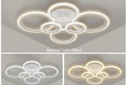 Modern LED Ceiling Lights Indoor Lighting Lamp Chandelier Stepless Dimming with Remote Control For Living Room Bedroom Kitchen