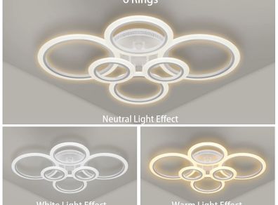 Modern LED Ceiling Lights Indoor Lighting Lamp Chandelier Stepless Dimming with Remote Control For Living Room Bedroom Kitchen