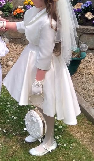 petit communion dress and jacket ivory