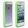 Hard Plastic Rubber Bumper Case with Metal Buttons for Apple Iphone 5 Free Screen Protector Front Back Image 2