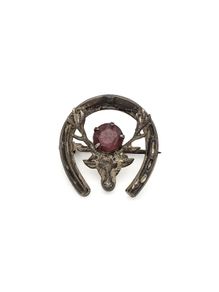Vintage 925 Sterling Silver Ward Bros Stag & Horseshoe Brooch