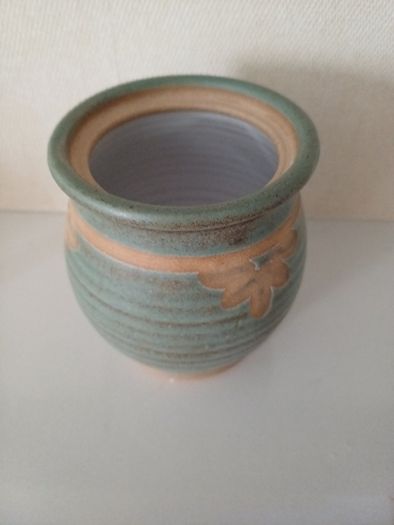 D. Rooney Olive Green pottery Jar with Lid