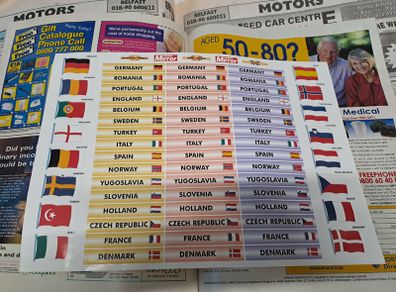 Sunday Mirror 21 May 2000 EURO 2000 team stickers