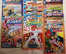 DC Comics - Total Chaos - Parts 1-9 Including All 5 #1 Team Titans Members, Deathstroke The Terminator and New Titans  Issues (1992)