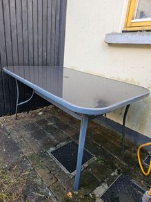 Glass garden table