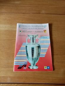 Republic of Ireland Football programme & ticket. v Turkey, 1990. European Qualifying Match, Lansdowne Road, Dublin. UEFA92