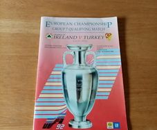 Republic of Ireland Football programme & ticket. v Turkey, 1990. European Qualifying Match, Lansdowne Road, Dublin. UEFA92