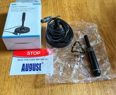 August DTA240 HD High Gain Freeview TV Portable Indoor Outdoor Digital Antenna Tuner DXB T Television Dab Radio SD 4K Magnetic Black