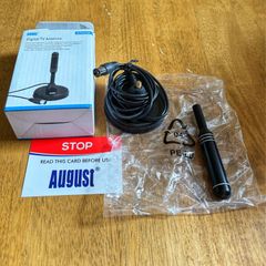 August DTA240 HD High Gain Freeview TV Portable Indoor Outdoor Digital Antenna Tuner DXB T Television Dab Radio SD 4K Magnetic Black