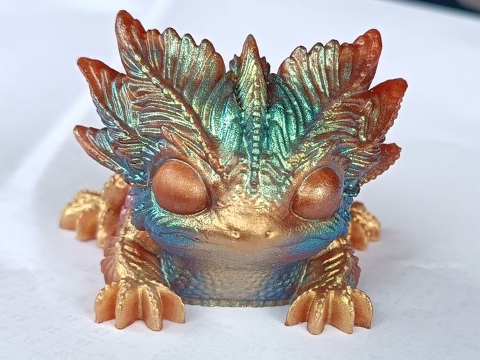 Handmade Iridescent Resin Dragon Figurine
