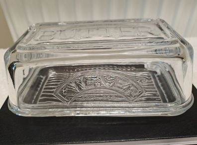 Glass butter dish
