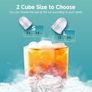 Ice Maker Machine Countertop Ice Cube Maker with Portable Handle, 9 Ice Cubes in 6 Mins, Self-Cleaning Compact Ice Maker 12 kg in 24 Hrs, with Ice Scoop and Basket for Home/Kitchen/Office/Bar Image 8