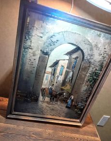 Detailed oil painting on board