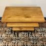FLAS SALE ! WAS 350 NOW 250 ! Wrought Iron and Oak Top Nest of Tables . Image 3