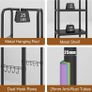 Metal Coat Stand, Small Coat Rack with Shelf and Hook, Freestanding Clothes Rail for Hallway, Bedroom, Office, Balcony, Small Space, Entrance (black) Image 6