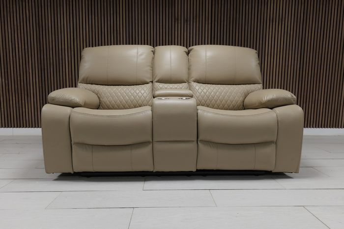 Rita 3+2 True Beige Leather Recliner Sofa Set