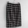 Pre Owned Black & White Grid Check Midi Pencil Skirt Image 2