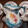 Late Victorian / Edwardian Turquoise Floral Ceramic Jugs Image 3