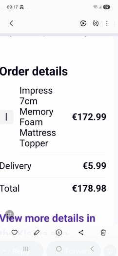 Mattress Topper Kingsize Silentnight Impress 7cm