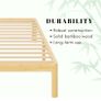 Bamboo Wood King Size Bed Frame with Metal Slats Support Image 5