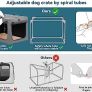 Portable Dog Crate with Thicken Mat, Adjustable Fabric Sleeve, Breathable Mesh Doors, Collapsible Dog Crate 76 cm L x 50 cm W x 49 cm H Grey Image 5