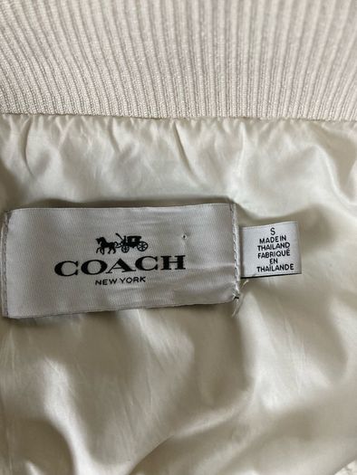 Coach Padded Coat ( cream ) with hood and fur trim ( which can be removed) Size S