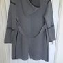 Grey Hooded Longline Cardigan Coatigan Contrast Trim Pockets Size L Image 2