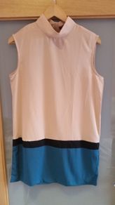 Brand new, Cream and Teal see through long blouse.