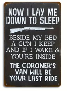 Now I Lay Me Down To Sleep : Metal Sign