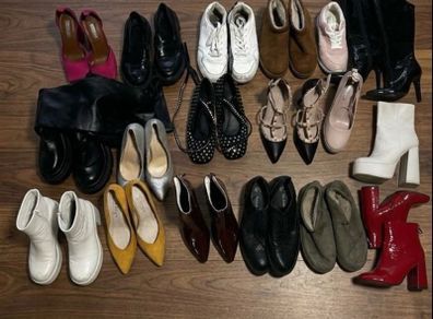 Bundle of 18 pairs of womens shoes size 37