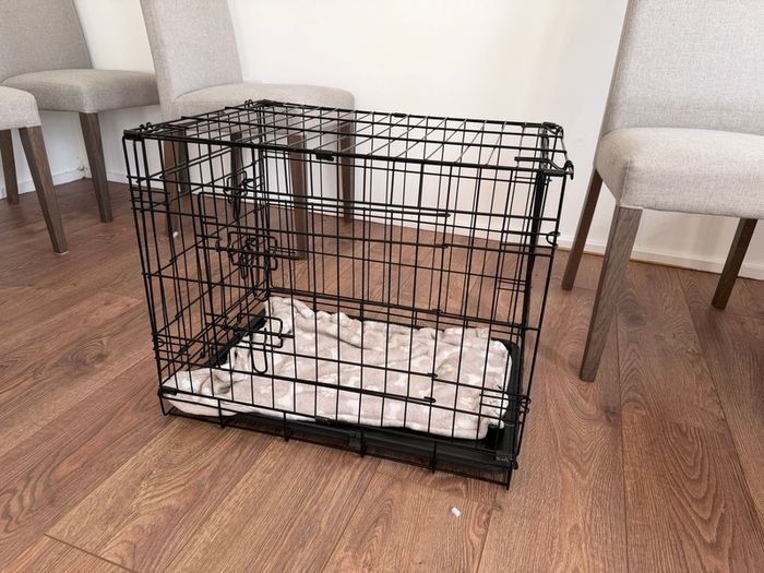 Pink 8-Panel Puppy Pen + Foldable Dog Crate Bundle